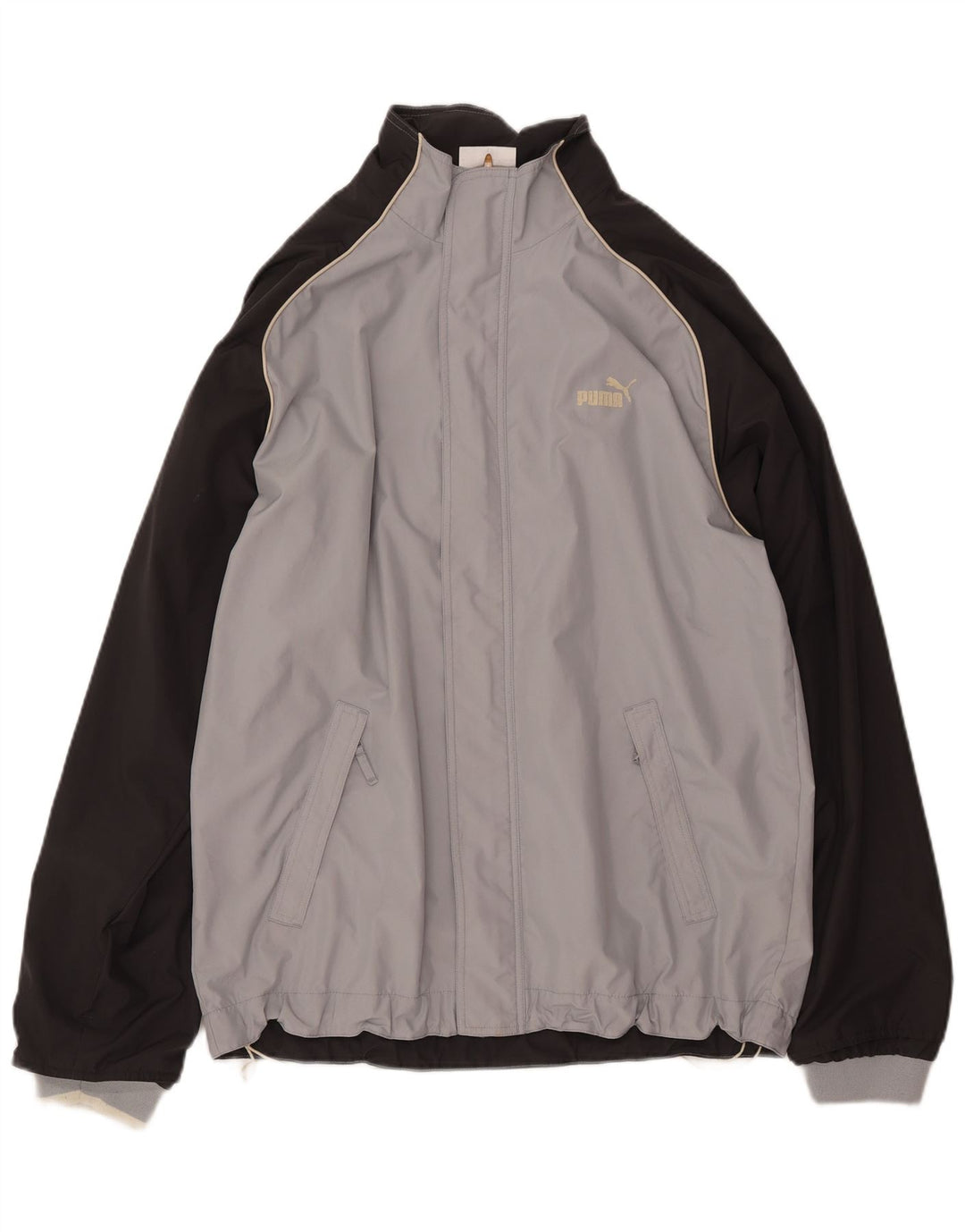 PUMA Chaqueta superior de chándal para hombre, color gris grande, color block