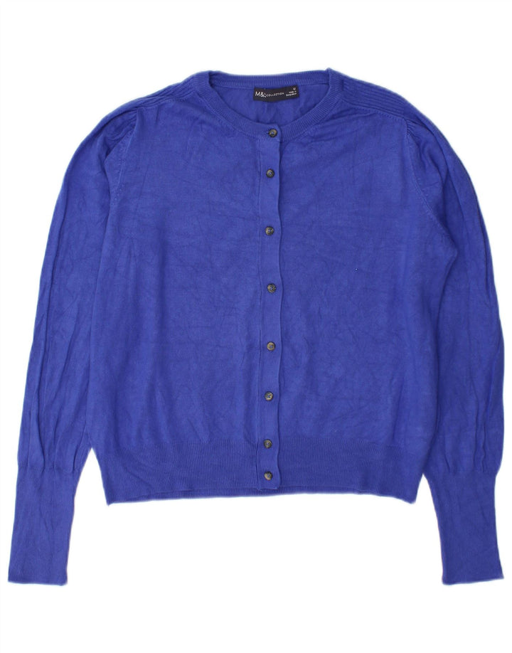 Marks & Spencer - Cárdigan para mujer, talla 40, viscosa azul medio