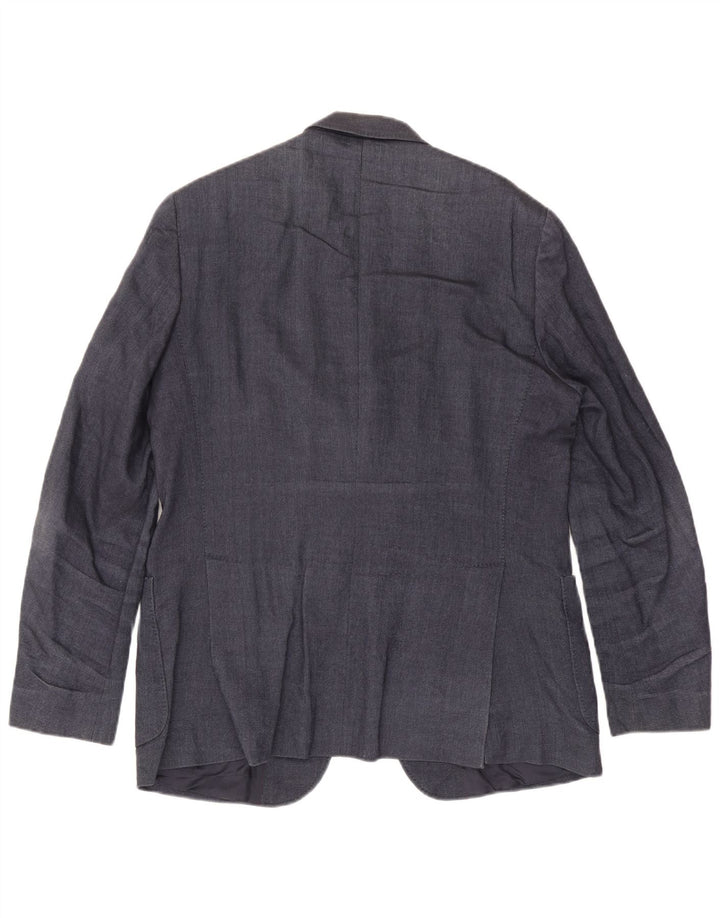 MASSIMO DUTTI Chaqueta Blazer de 3 Botones para Hombre EU 54 XL Lana Azul Marino