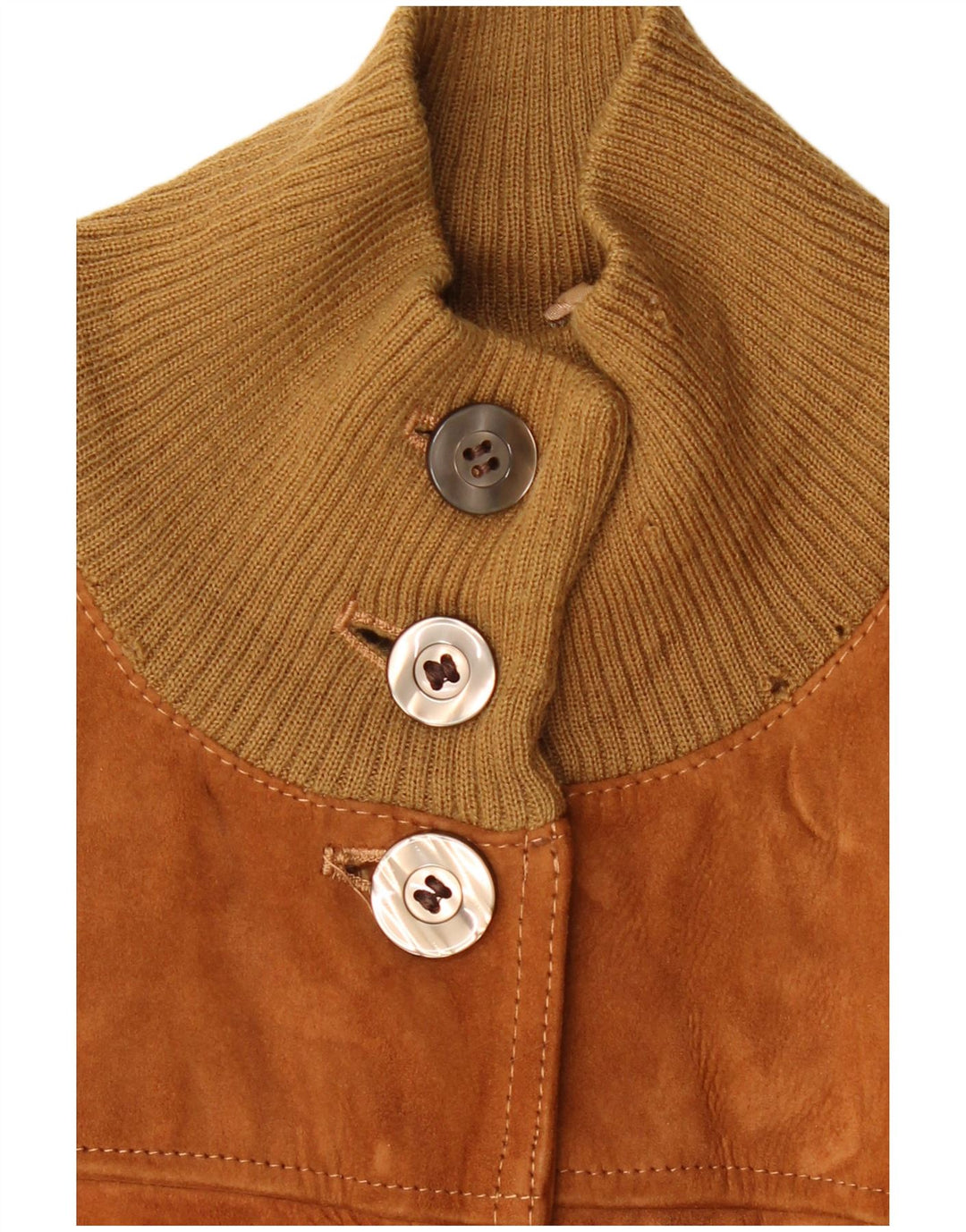 Vintage mujer ante bomber chaqueta IT 48 XL cuero marrón