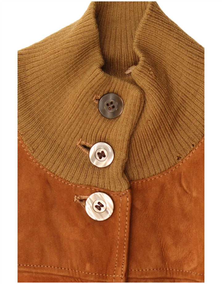 Vintage mujer ante bomber chaqueta IT 48 XL cuero marrón