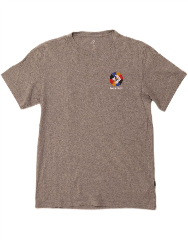 CONVERSE Camiseta gráfica para hombre Top de algodón moteado gris medio
