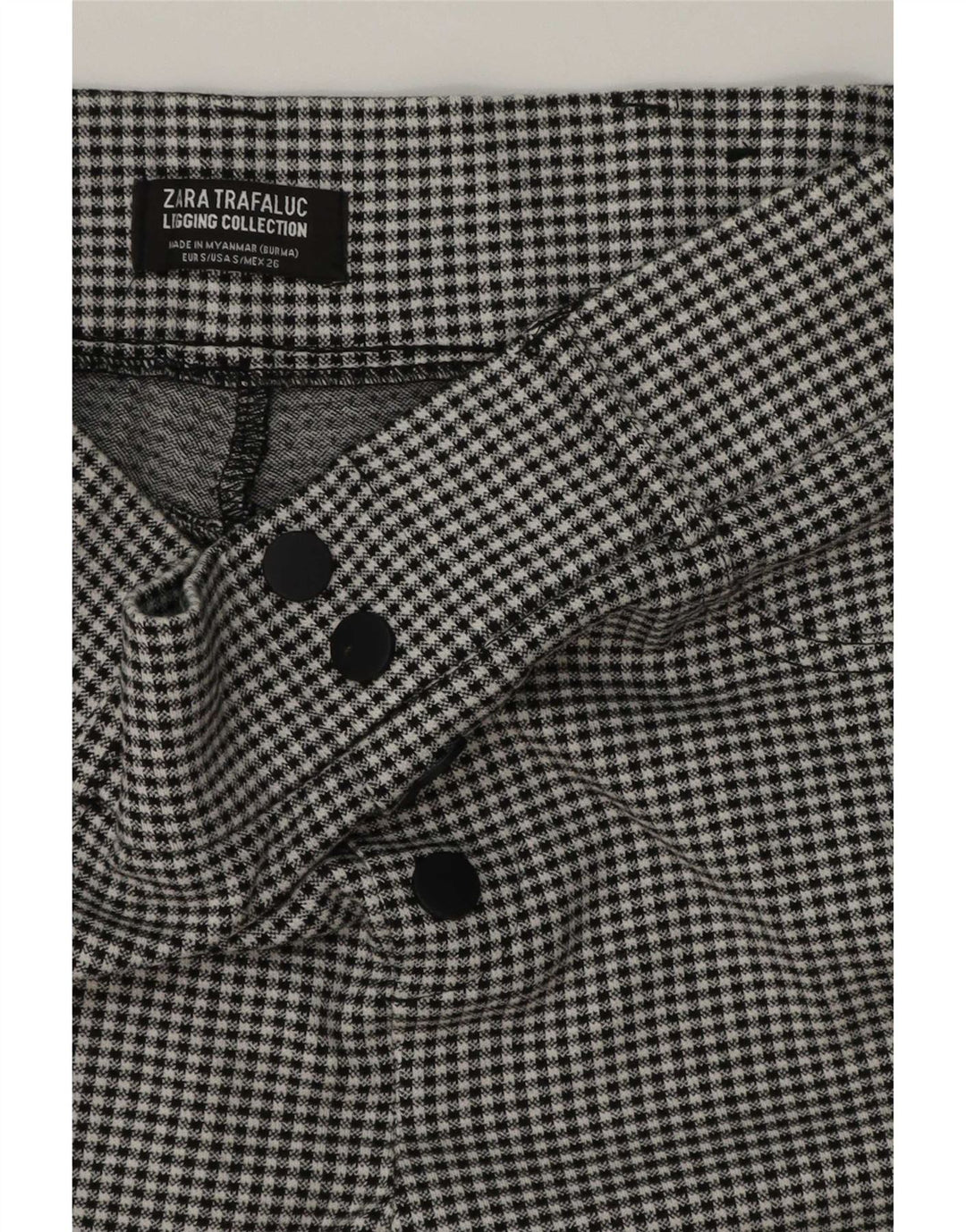Zara Mujer Trafaluc Leggings UK 8 Small Black Gingham