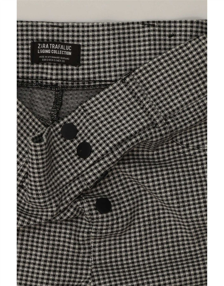 Zara Mujer Trafaluc Leggings UK 8 Small Black Gingham