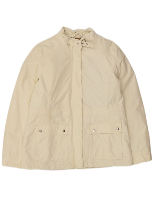 Lands End Chaqueta cortavientos extragrande para mujer UK 10 Small Off White Nylon