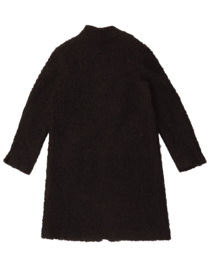 Zara Mujer Teddy Open Abrigo Reino Unido 44 Medio Negro Acrílico