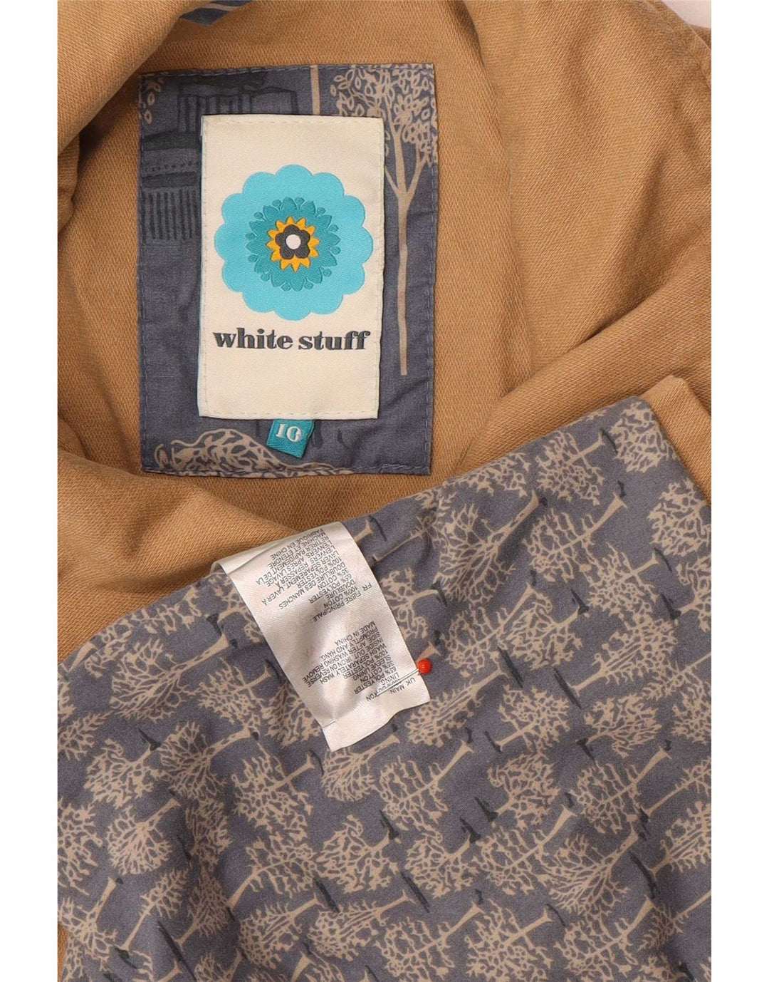 Gabardina para mujer White Stuff UK 40 Small Algodón marrón