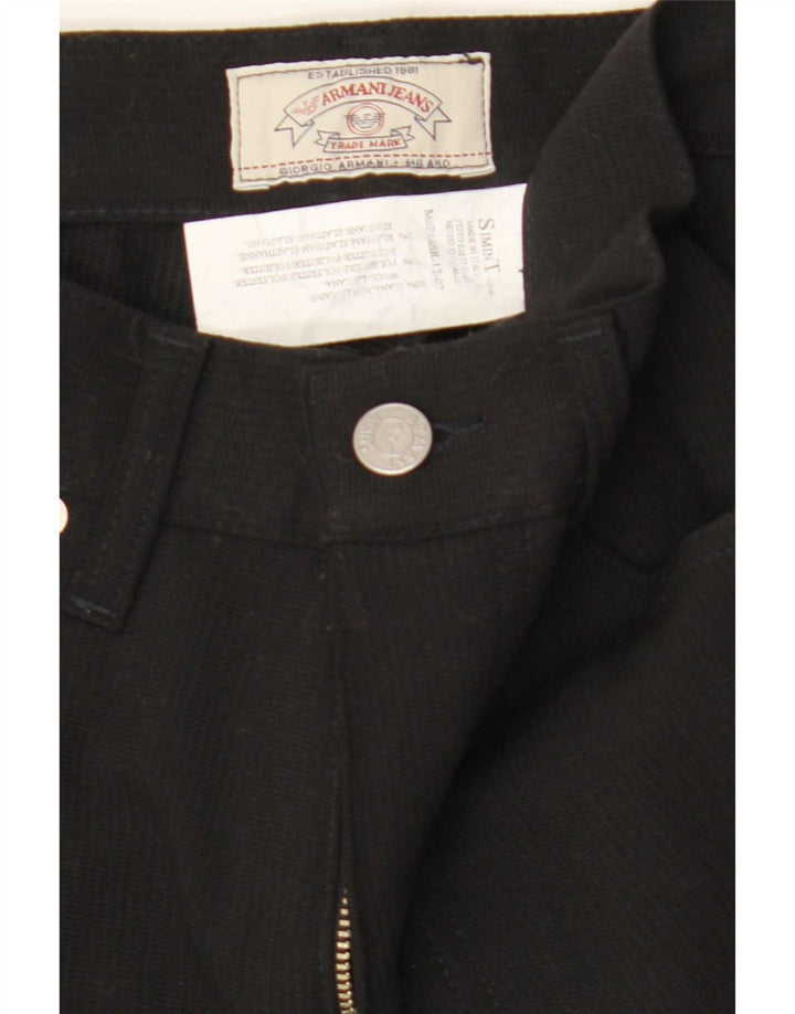Armani Mujer Pantalones Casuales Slim W31 L31 Lana Negra