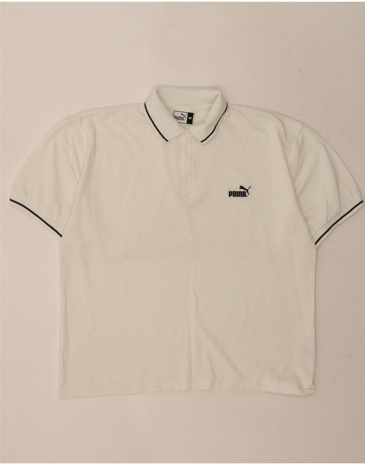 Polo Puma Hombre Poliéster Rayas Blanco Mediano