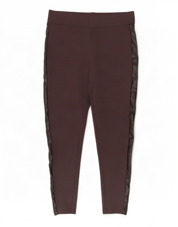 Marks & Spencer Leggings cortos para mujer UK 42 Viscosa burdeos mediana