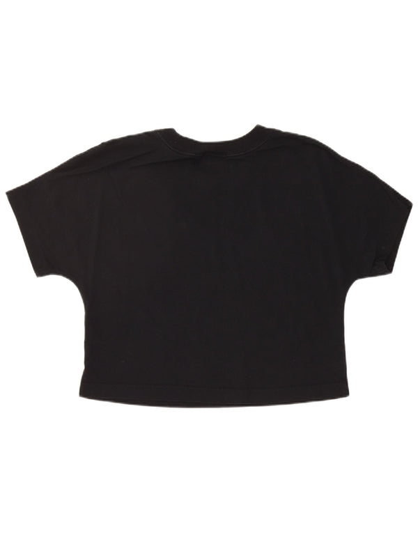 NIKE Womens Crop Graphic T-Shirt Top UK 10 Small Black