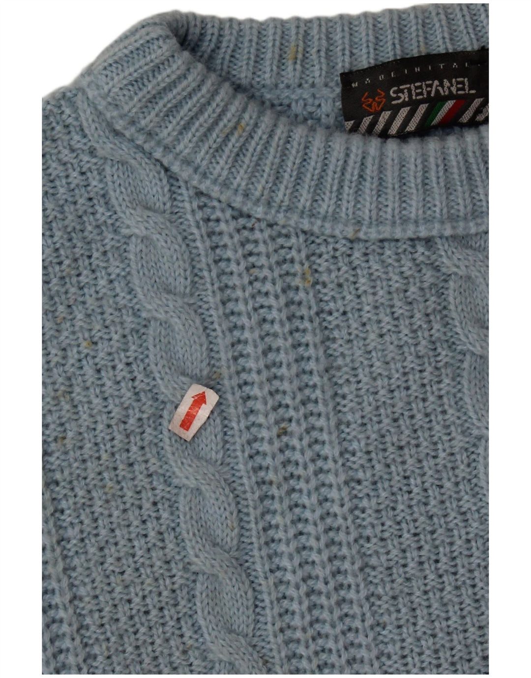 STEFANEL Jersey extragrande con cuello redondo para mujer UK 40 Lana azul grande