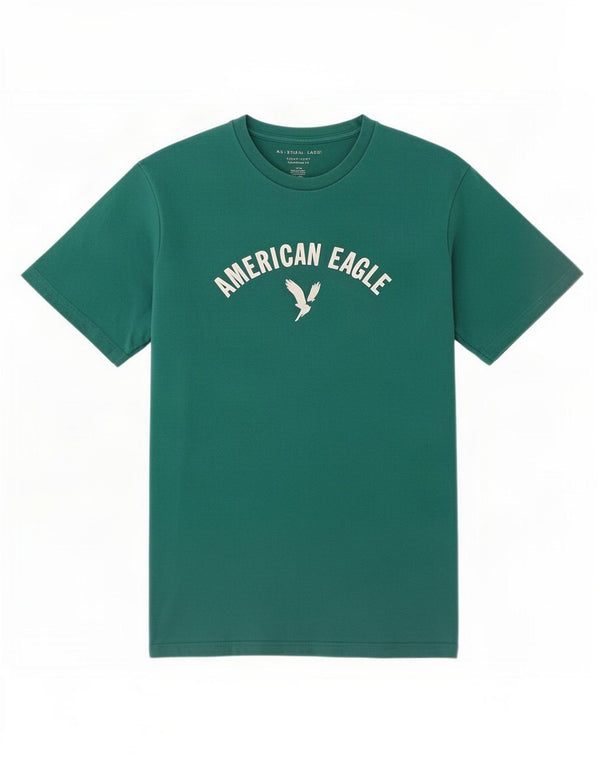 American Eagle Camiseta gráfica de ajuste estándar para hombre Top grande de algodón verde