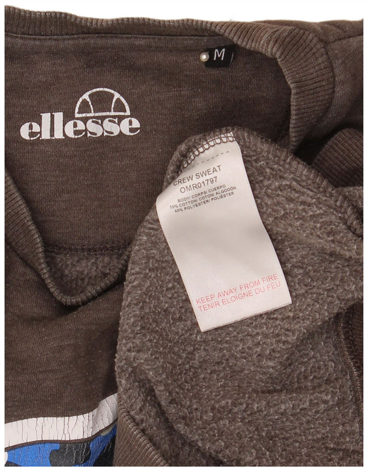 Ellesse Hombre Sudadera Gráfica Jersey De Algodón Gris Medio