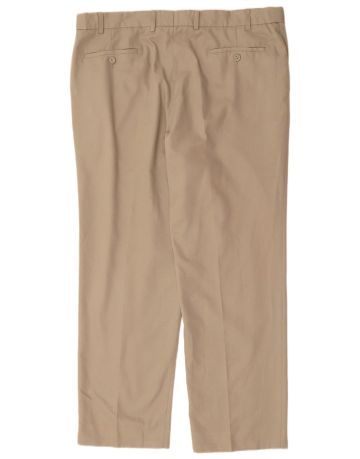 Marks & Spencer Pantalón de traje recto para hombre W40 L31 Poliéster beige