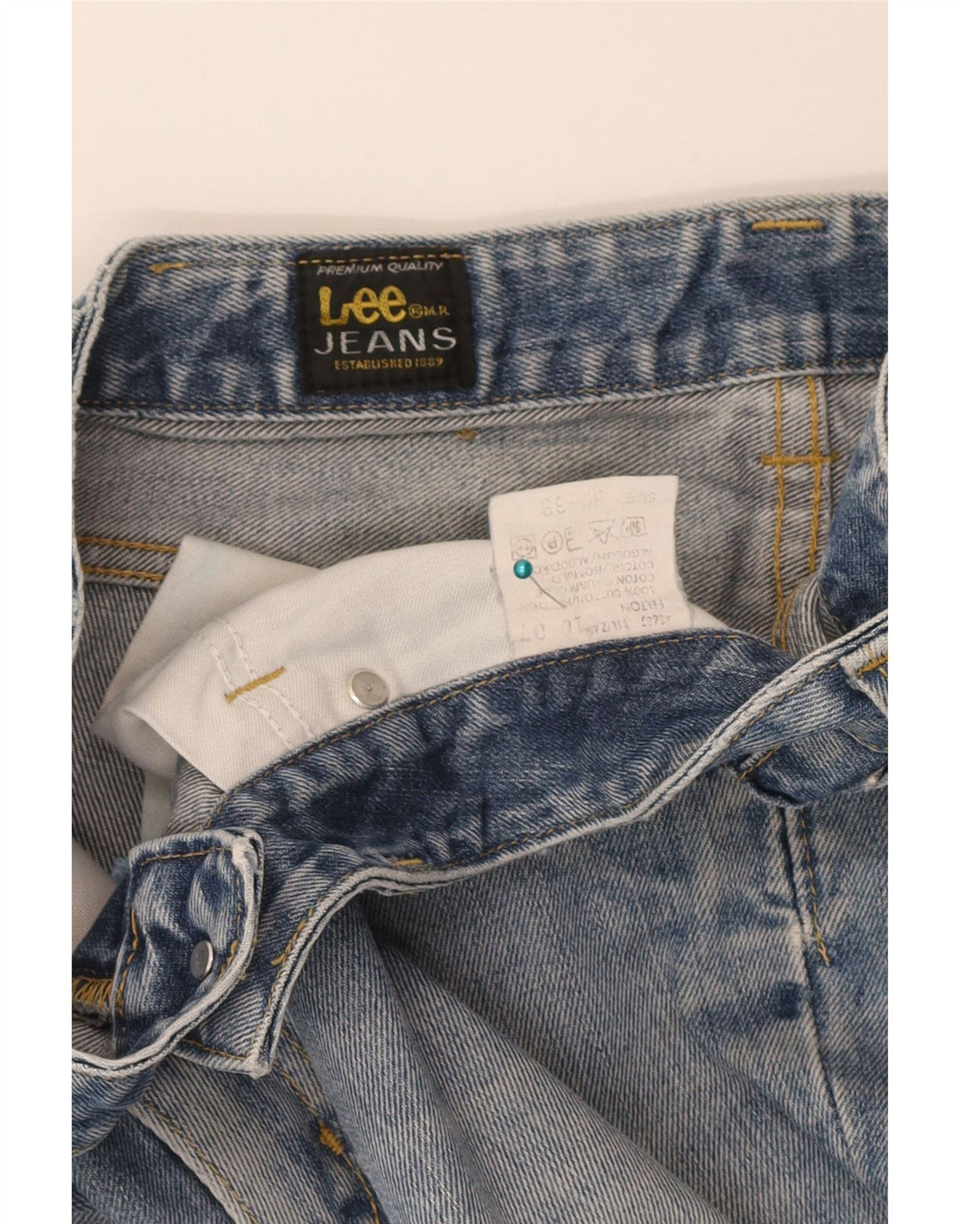 Lee Mens Felton Denim Shorts W30 Algodón Azul Medio