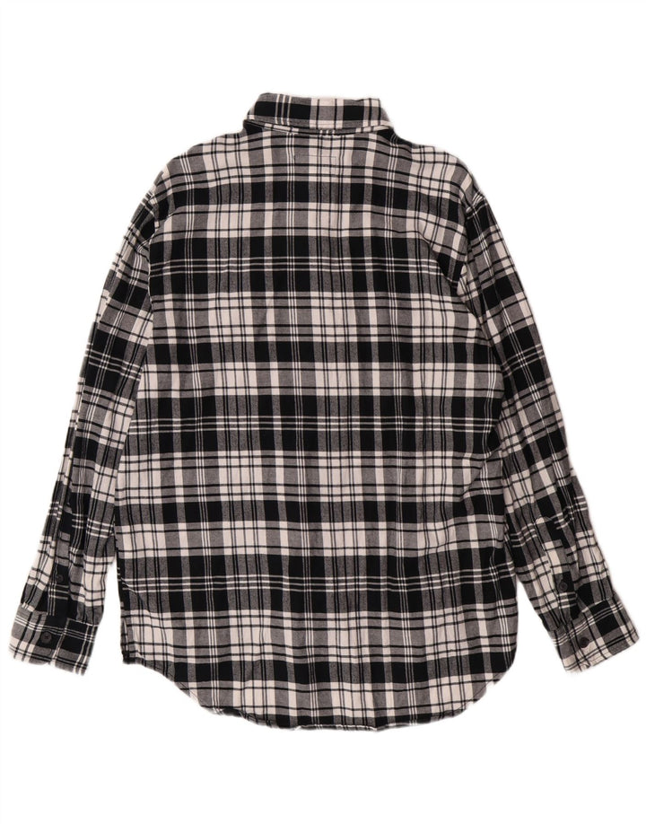 USO ORIGINAL Camisa Franela Hombre Algodón Cuadros Negro Mediano
