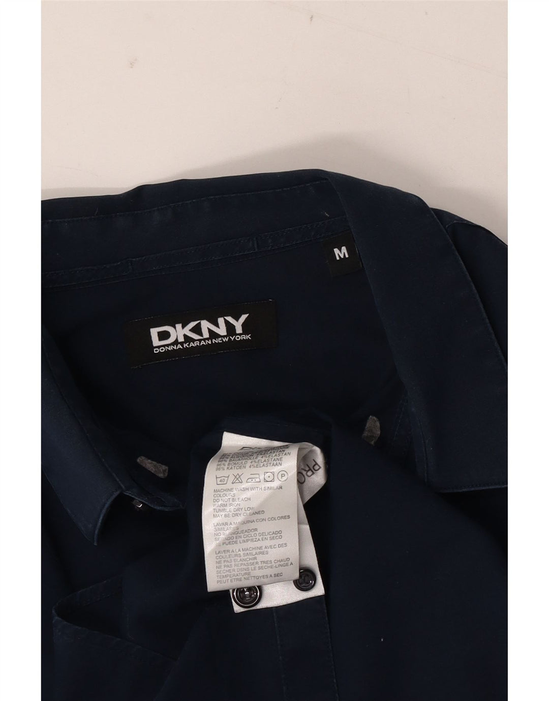 Camisa DKNY para hombre de algodón azul marino mediano