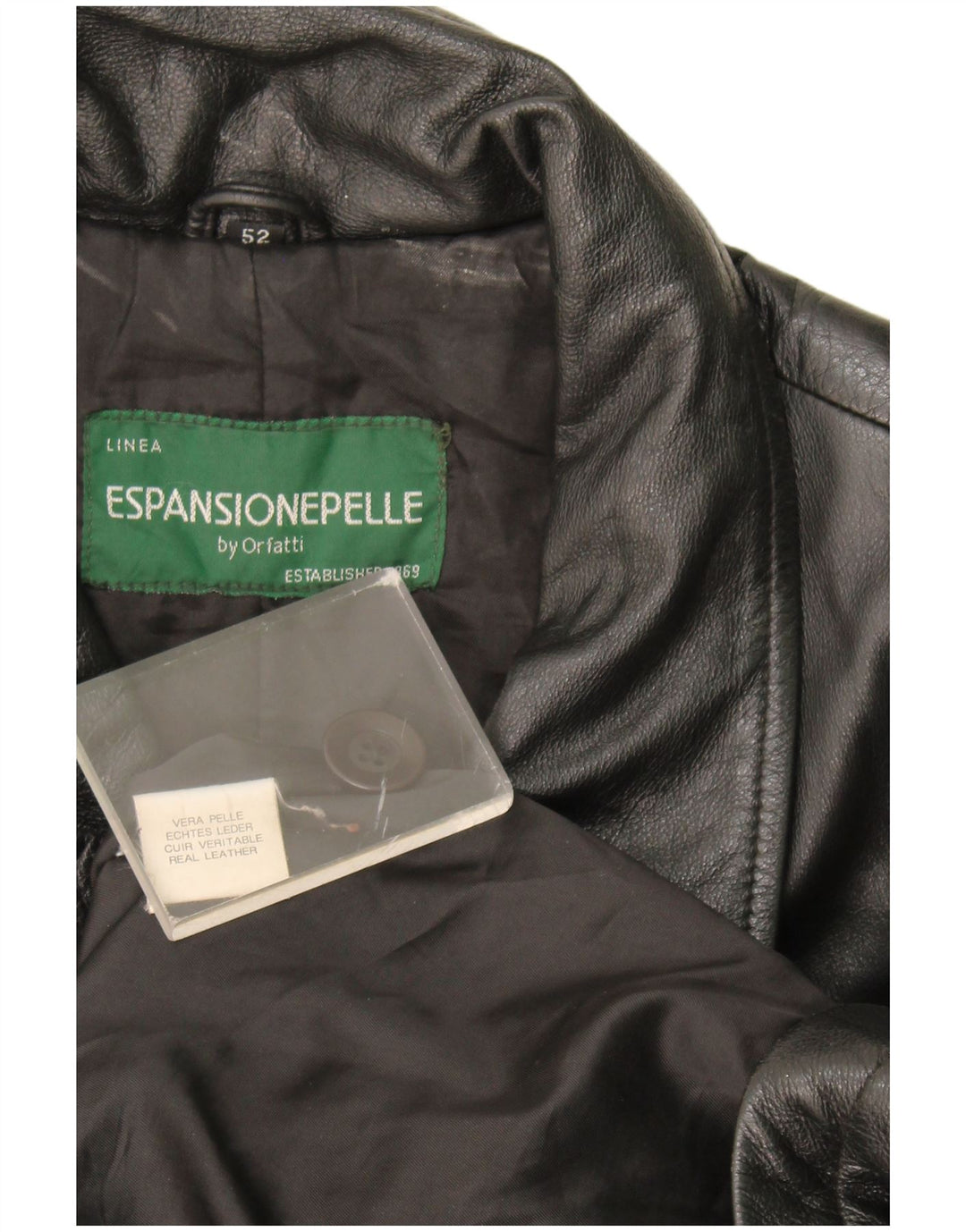 Orfatti Abrigo de cuero para hombre IT 52 XL Cuero negro