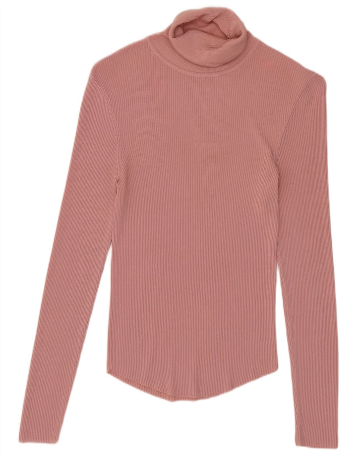 Zara Mujer Top Manga Larga UK 8 Small Rosa