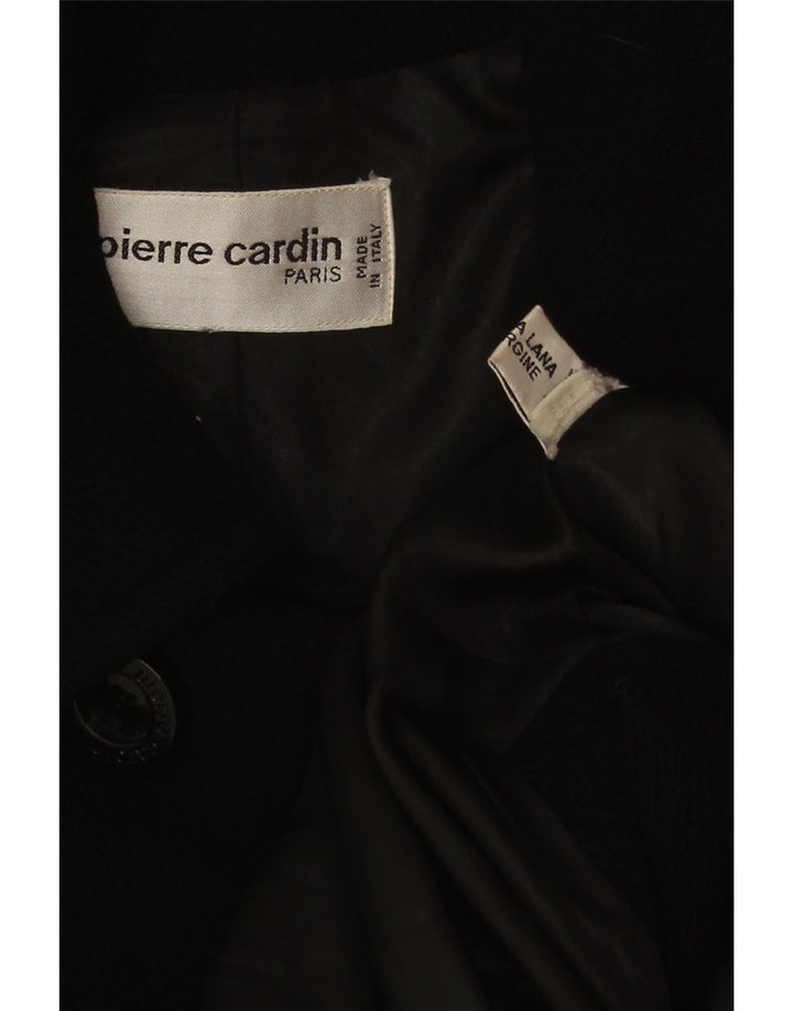 Pierre Cardin Abrigo cruzado para mujer UK 20 2XL Lana negra