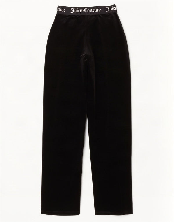 Juicy Couture Mujer Pantalones De Chándal De Terciopelo Gráfico XS Poliéster Negro