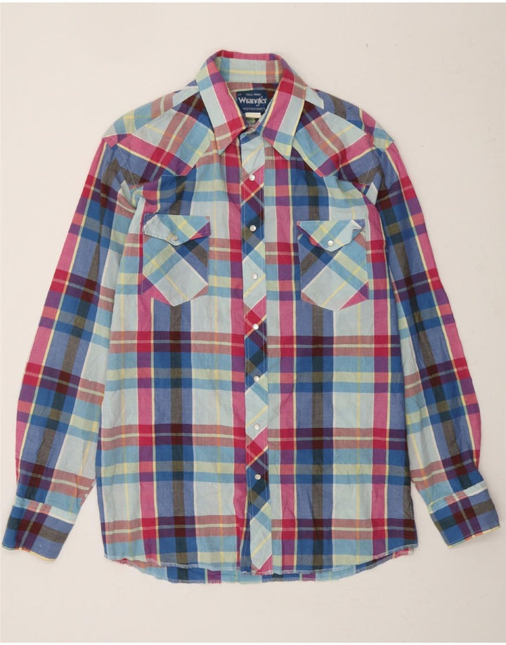WRANGLER Mens Tall Shirt Large Multicoloured Check Cotton Vintage Wrangler and Second-Hand Wrangler from Messina Hembry 