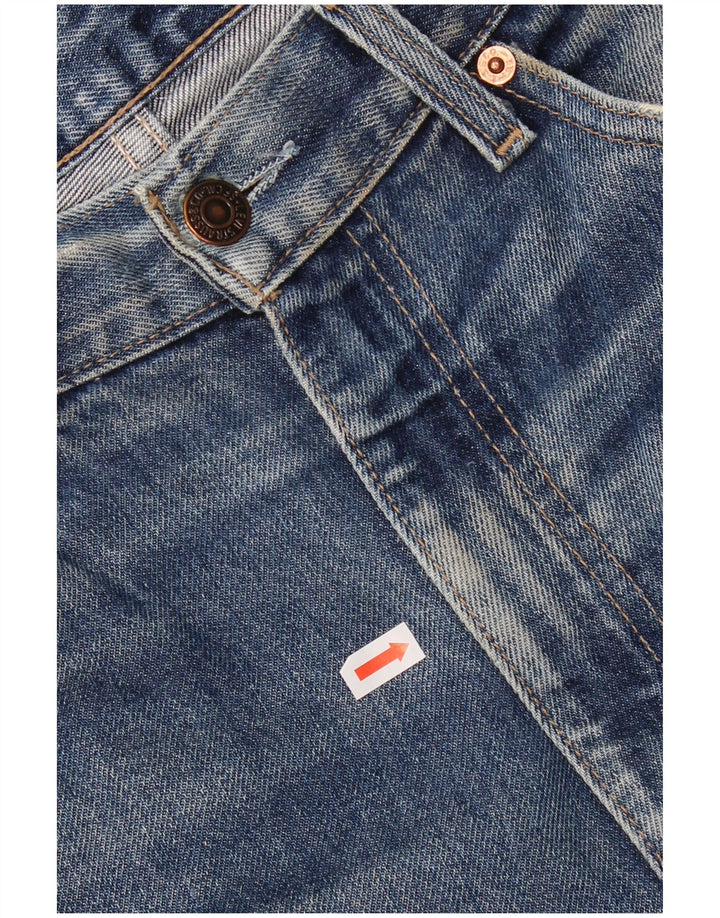 Levi's Hombre 521 Slim Tapered Cropped Jeans W34 L25 Algodón Azul