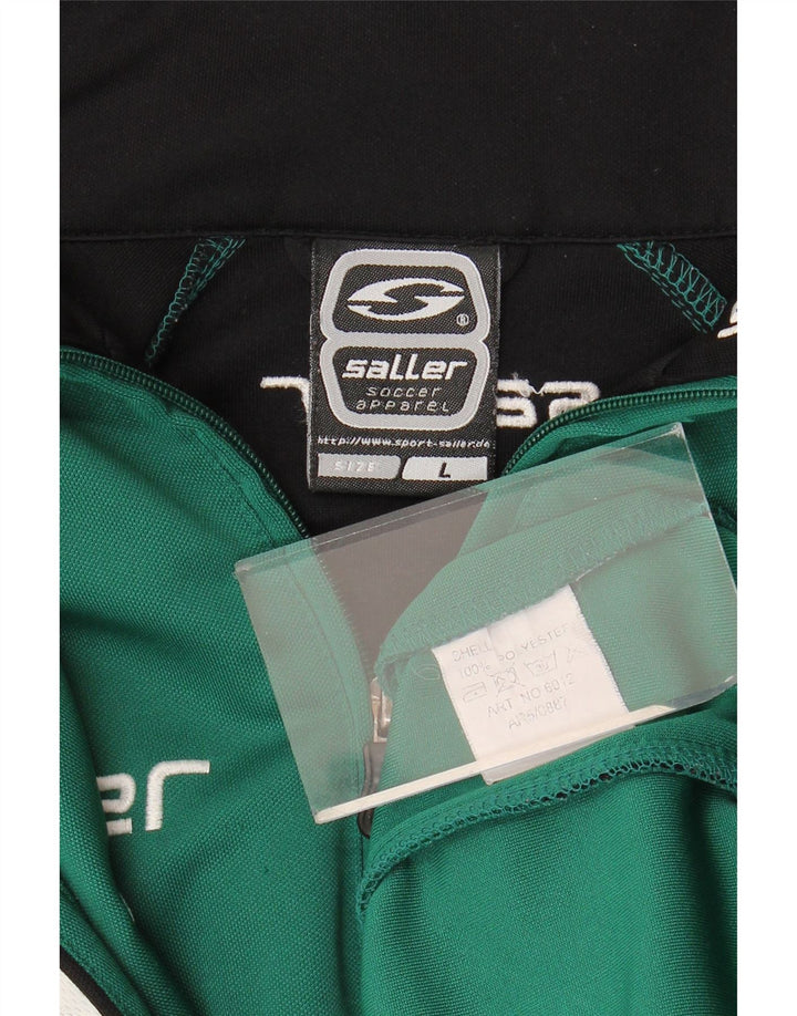 Saller Mens Chaqueta De Chándal Con Gráfico Grande Verde Color Block Poliéster