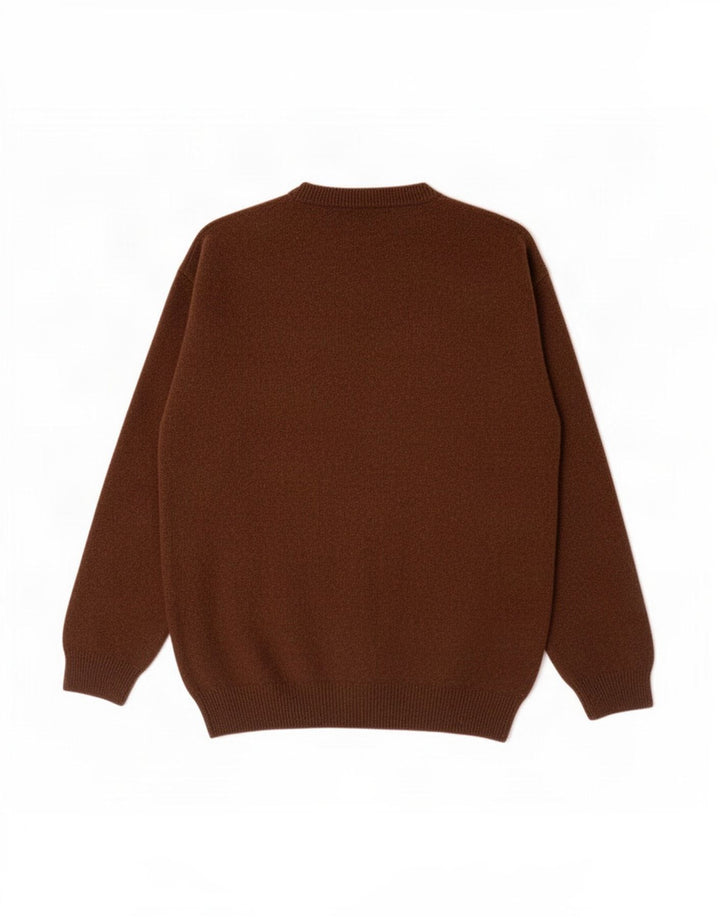 Marlboro Classics - Jersey con cuello en V para hombre, lana marrón medio