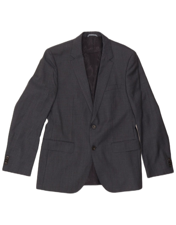 Hugo Boss Chaqueta tipo blazer de 2 botones para hombre EU 48 Lana de pata de gallo gris medio
