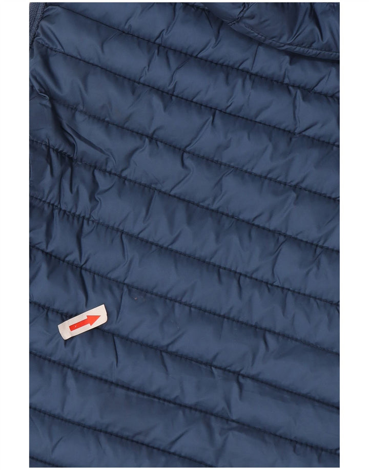 Massimo Dutti Chaleco Acolchado Con Capucha Mujer UK 42 Azul Medio Poliéster