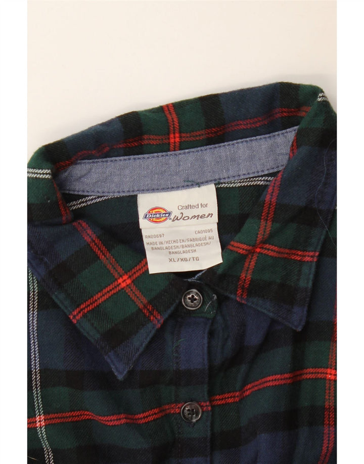 DICKIES Camisa de franela extragrande para mujer UK 40 XL Cuadros azul marino