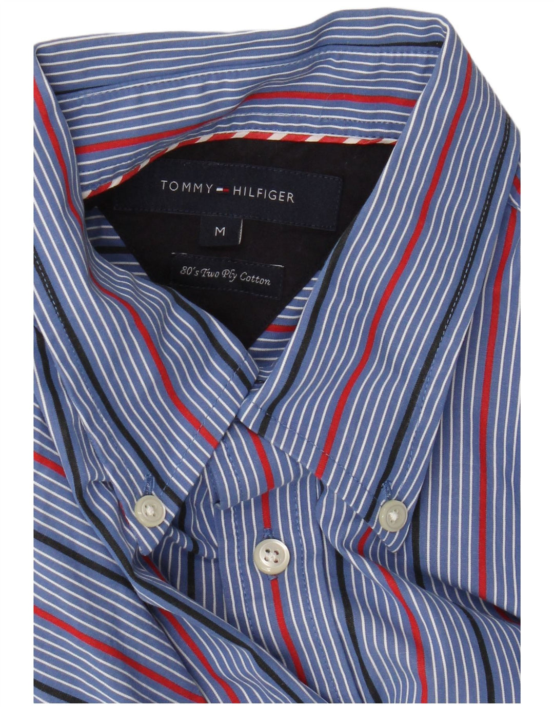 Camisa Tommy Hilfiger Hombre Algodón Rayas Azul Medio