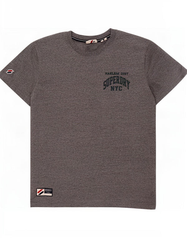 Superdry Camiseta estampada de algodón moteado en gris medio para hombre