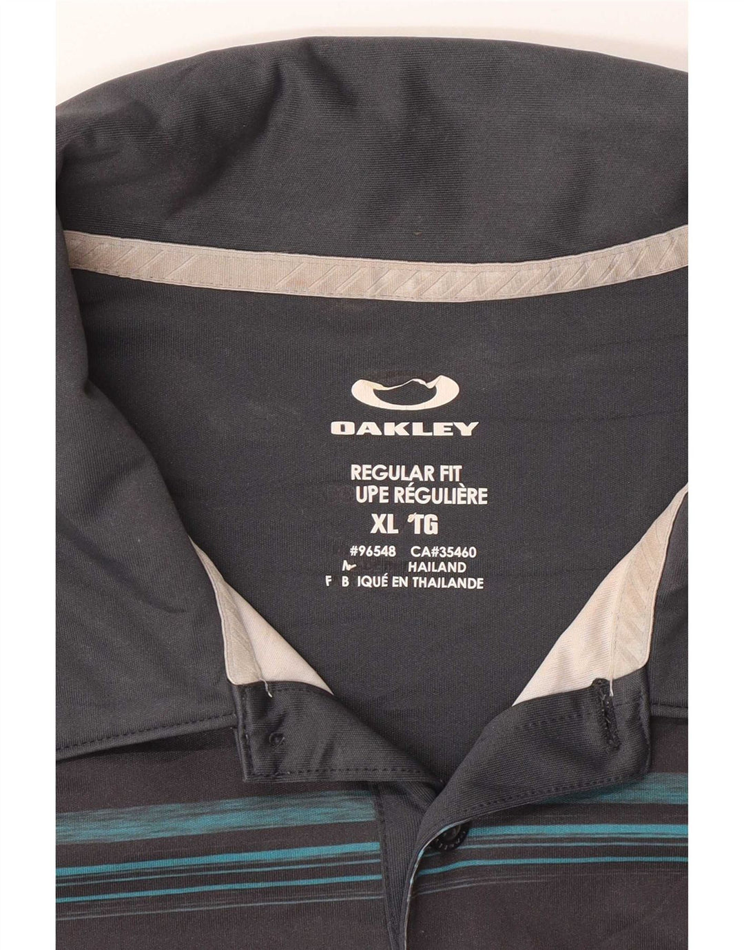 Oakley Polo de ajuste regular para hombre XL gris a rayas