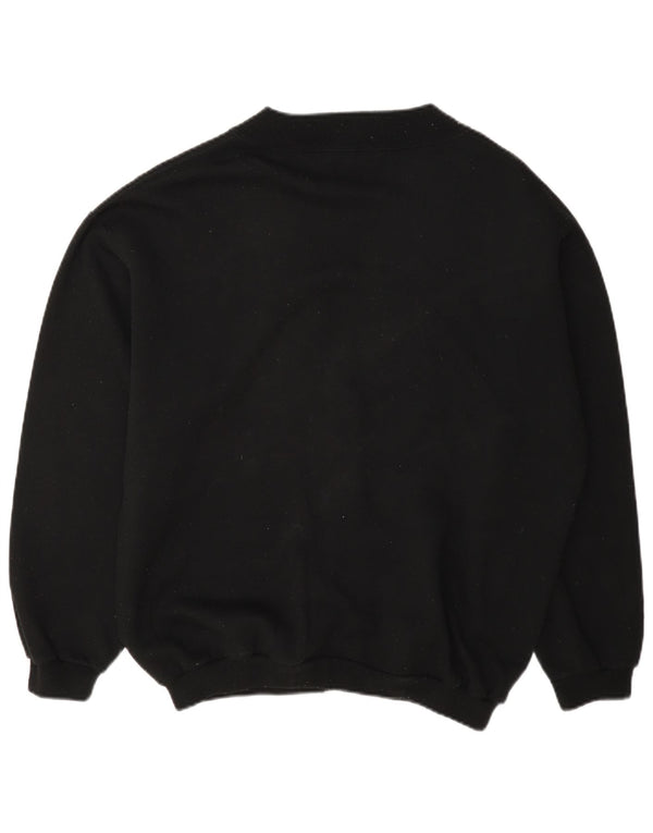 Vintage mujer Cardigan suéter Reino Unido 14 algodón floral negro medio
