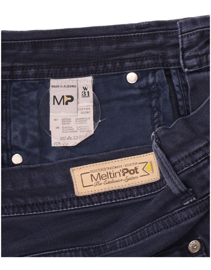 Meltin' Pot Pantalones cortos de mezclilla para hombre W31 Algodón azul marino mediano