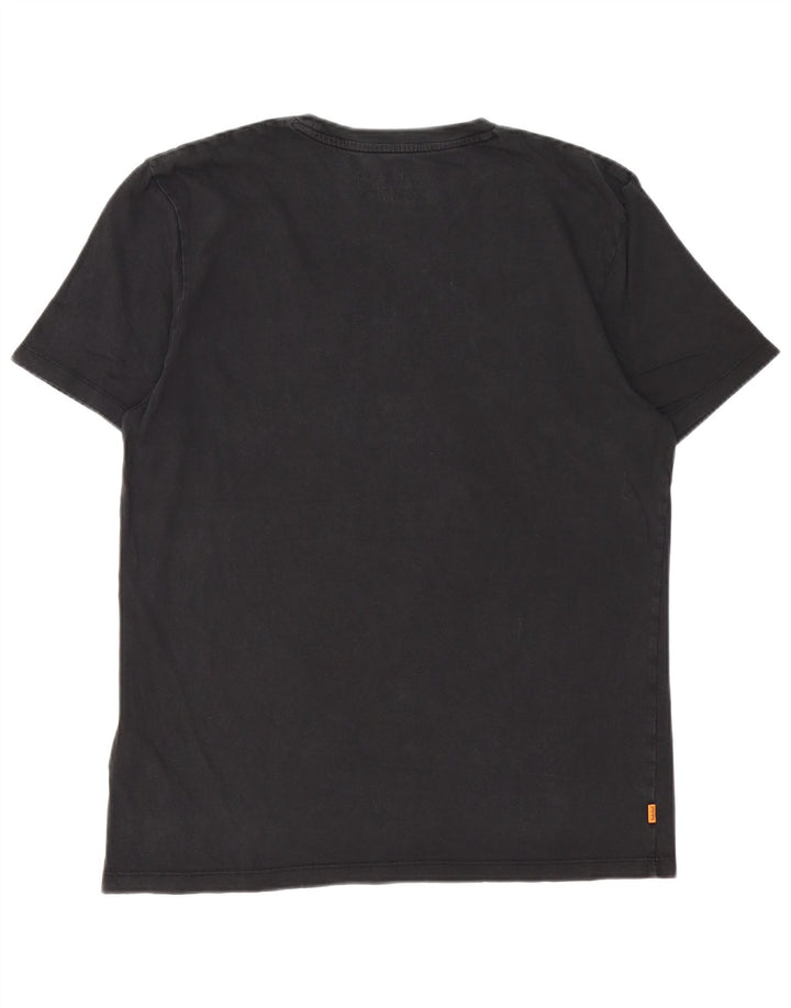 Timberland Camiseta con gráfico de ajuste regular para hombre Top pequeño de algodón negro