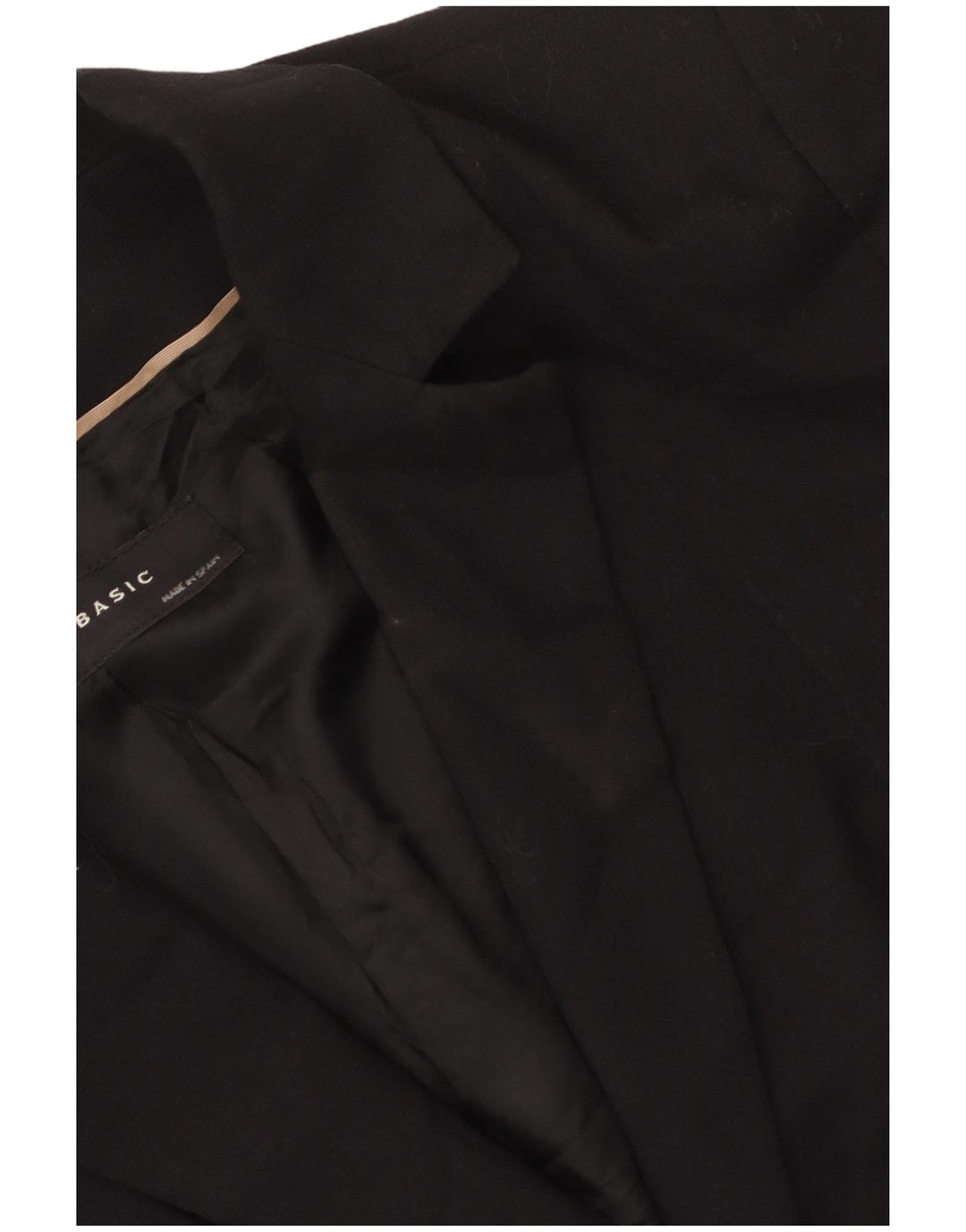 Zara Mujer Chaqueta Blazer De 1 Botón EU 38 Pequeña Poliéster Negro