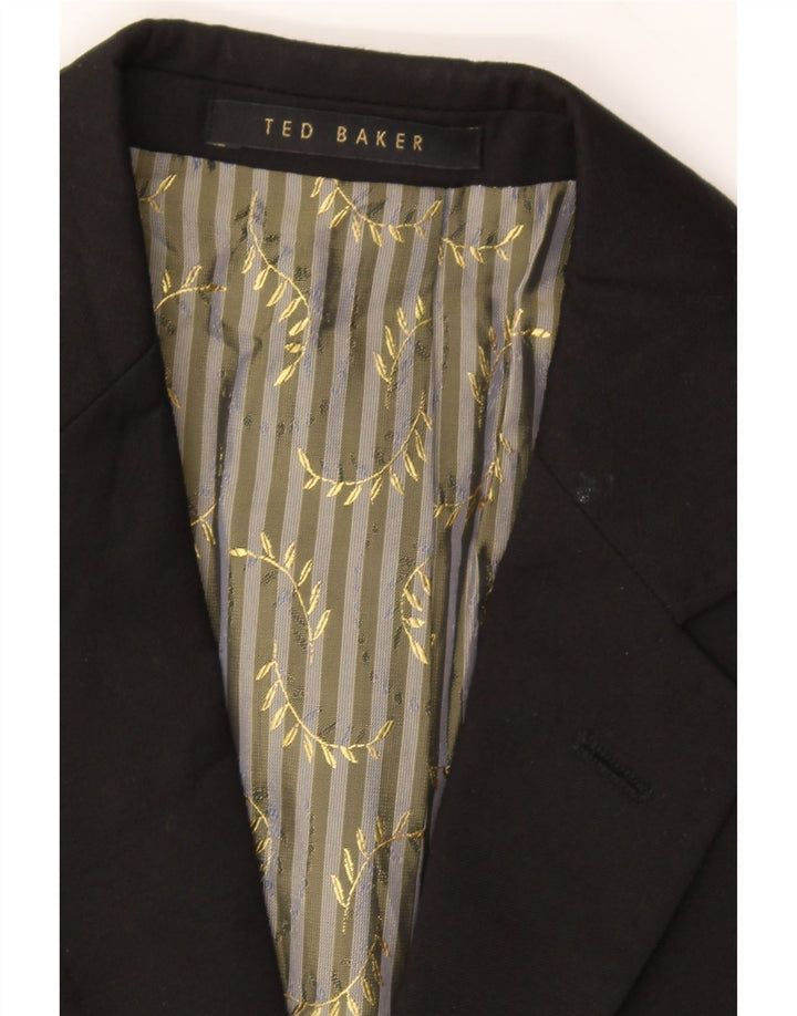TED BAKER Mens 2 Button Blazer Jacket UK 38 Medium Black Wool Vintage Ted Baker and Second-Hand Ted Baker from Messina Hembry 