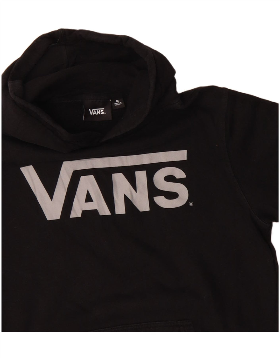 VANS Sudadera con capucha gráfica para mujer UK 12 Medium Black Cotton