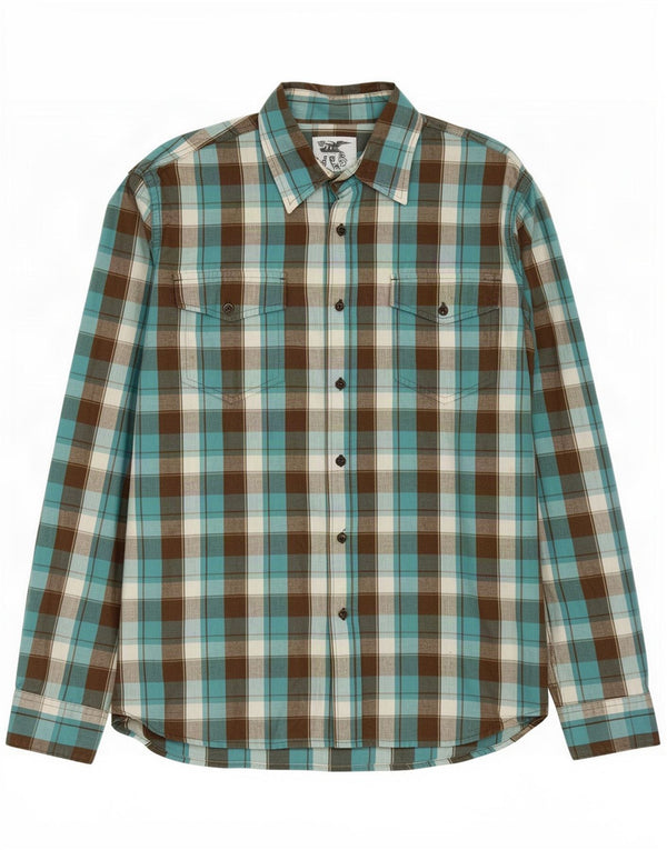 Camisa Lee para hombre de algodón a cuadros azules grandes
