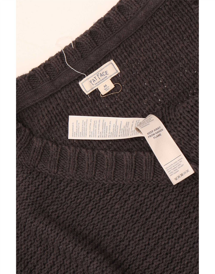 Fat Face Jersey de Manga Corta con Cuello en V para Mujer UK 44 Mediano Negro