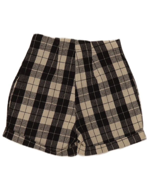 Pantalones cortos casuales de cintura alta para mujer Phard W24 XS Lana a cuadros negros