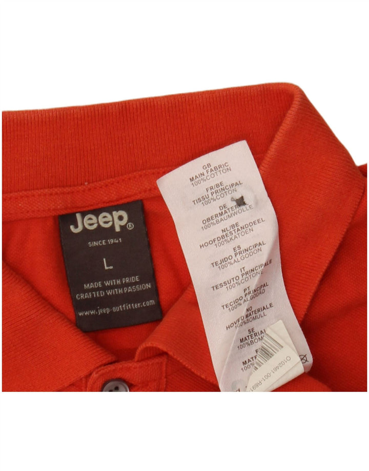 Polo Jeep Hombre Grande Naranja Algodón