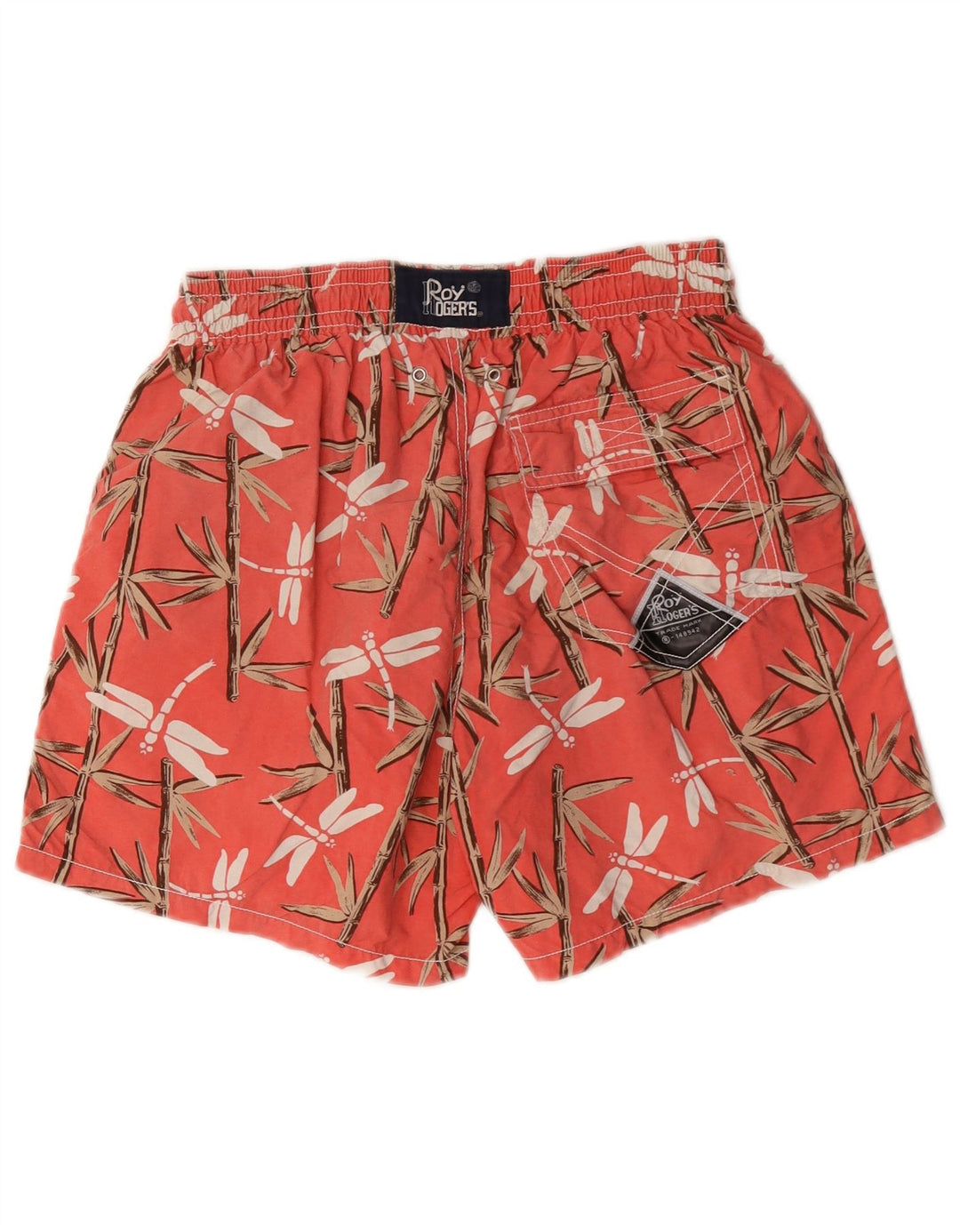 Roy Rogers Bañador para Hombre, Shorts de Nailon Floral Rojo Mediano