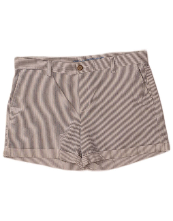 Gap Pantalones cortos chinos Girlfriend para mujer UK 40 Large W34 Algodón blanco a rayas