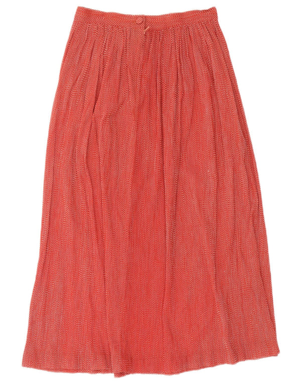Vintage mujer cintura alta A-Line falda W25 XS rojo manchado