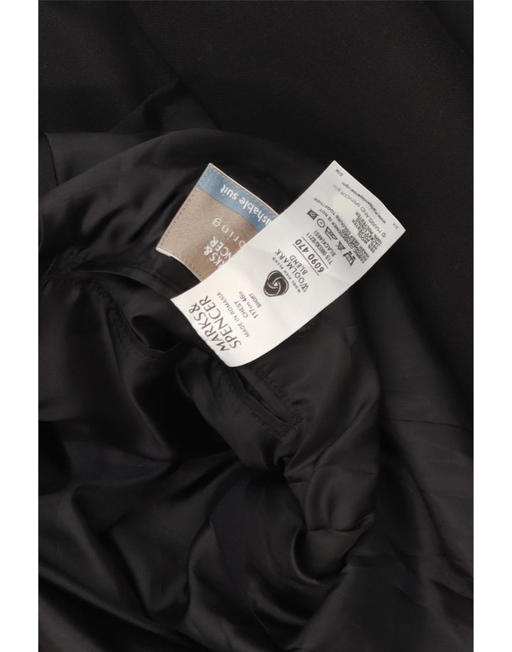 Marks & Spencer Chaqueta tipo blazer de 2 botones para hombre UK 46 XL Lana negra